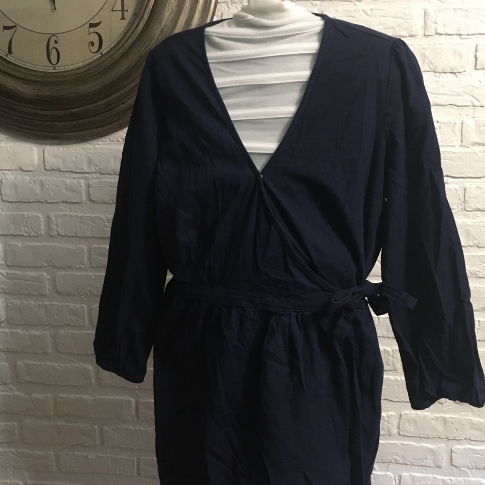Navy blue wrap dress
